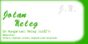jolan meleg business card